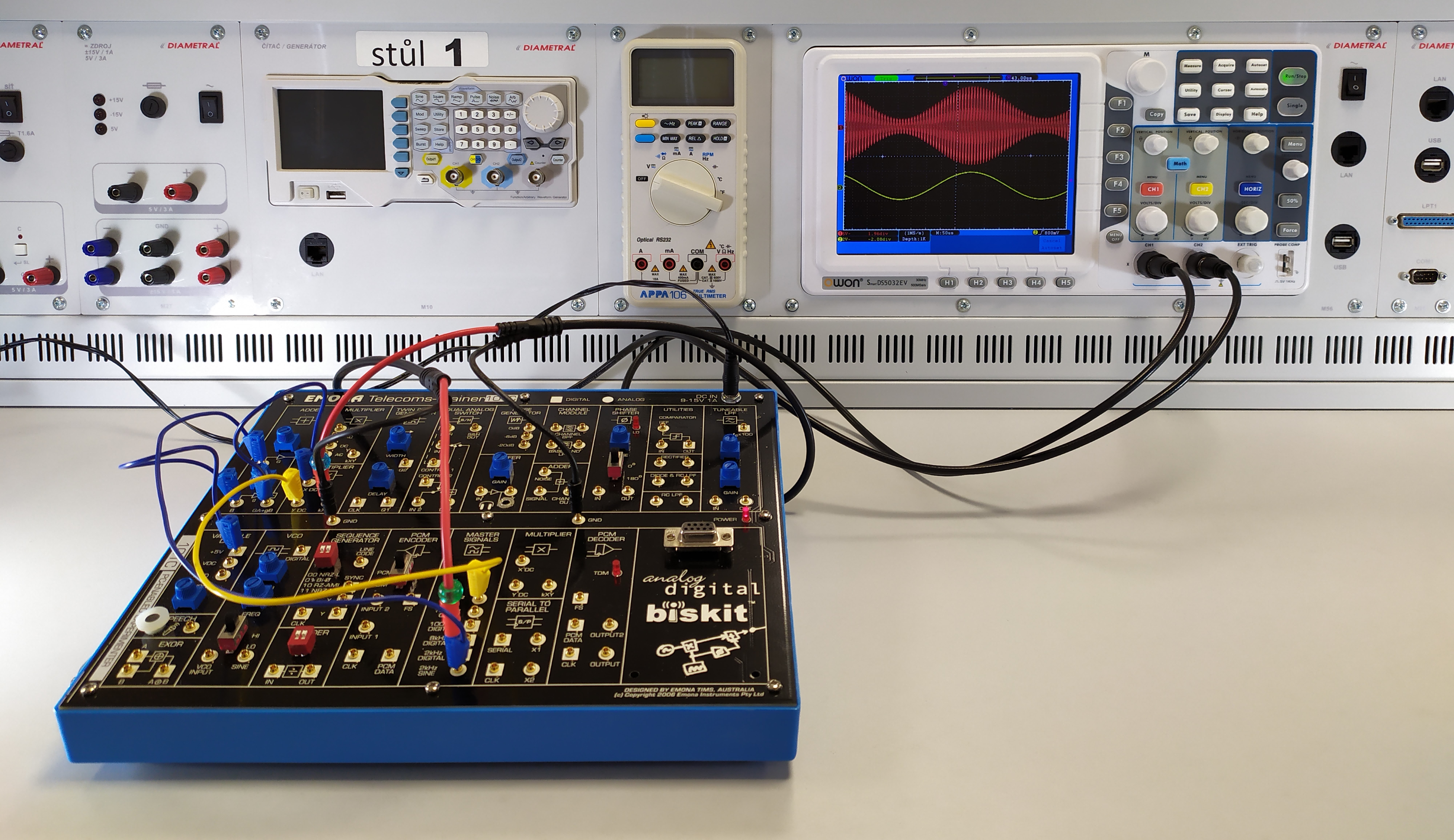 Zapojení AM modulátoru na zařízení EMONA Biskit 3.